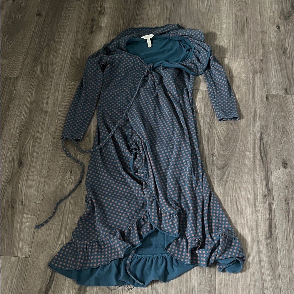 Matilda Jane Blue and Brown Long Sleeve Dress